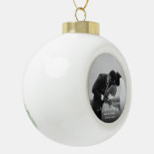 結婚した結婚写真白黒 セラミックボールオーナメント (左)