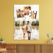 結婚した結婚渦巻形のScriptの写真のコラージュ キャンバスプリント (インサイチュ (リビング))