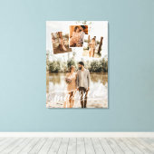 結婚した結婚渦巻形のScriptの写真のコラージュ キャンバスプリント (インサイチュ (ウッドフロア))