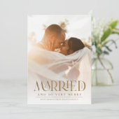 結婚した金ゴールドエレガントタイポグラフィ シーズンカード (スタンド正面)