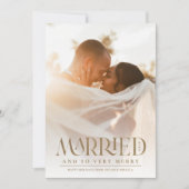 結婚した金ゴールドエレガントタイポグラフィ シーズンカード (正面)