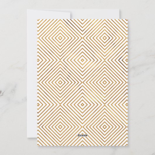 結婚した金メリー箔と白（写真付き） シーズンカード (裏面)