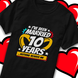 結婚した10年おもしろい10結婚周年 Tシャツ