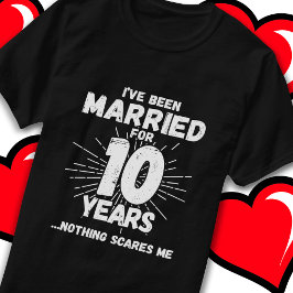 結婚した10年おもしろい10結婚周年 Tシャツ