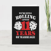 結婚した11年おもしろい11結婚周年 カード (正面)