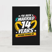 結婚した14年おもしろい14結婚周年 カード (正面)