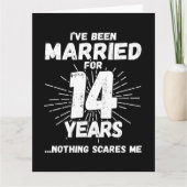 結婚した14年おもしろい14結婚周年 カード (正面)