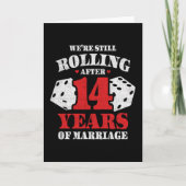 結婚した14年おもしろい14結婚周年 カード (正面)