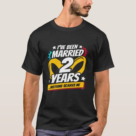 結婚した2年おもしろい2周年結婚 Tシャツ (正面)