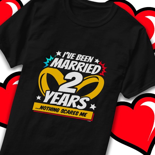 結婚した2年おもしろい2周年結婚 Tシャツ
