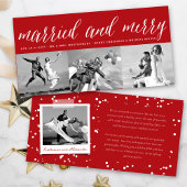 結婚した3メリー枚の写真のコラージュシンプル結婚の シーズンカード