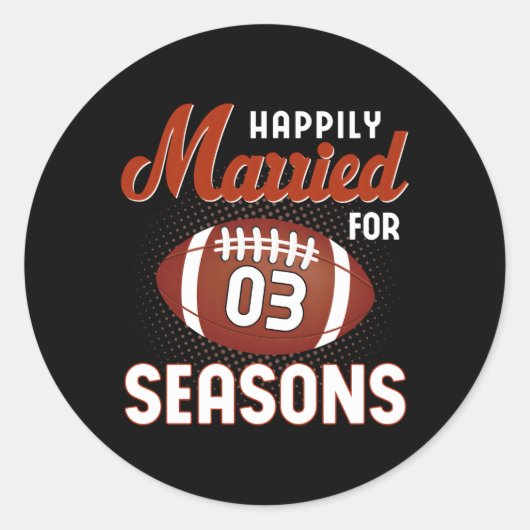 結婚した3年結婚記念サッカー ラウンドシール (正面)
