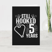 結婚した5年魚釣りおもしろい5周年 カード (正面)