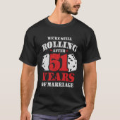 結婚した51年おもしろい51結婚周年 Tシャツ (正面)