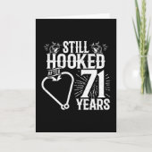結婚した71年魚釣りおもしろい71周年 カード (正面)