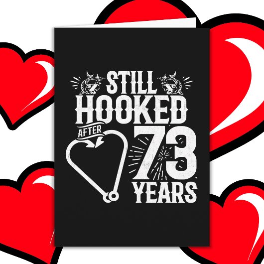結婚した73年魚釣りおもしろい73周年 カード