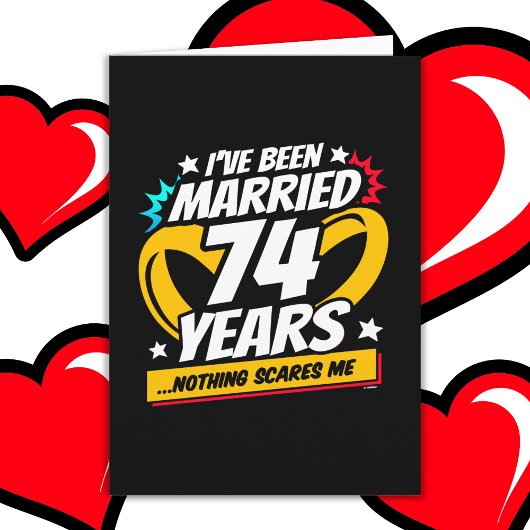結婚した74年おもしろい74結婚周年 カード