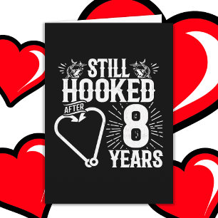 結婚した8年魚釣りおもしろい8周年 カード