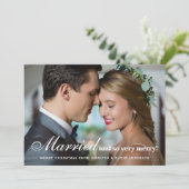 結婚した&そ新メリー婚2写真クリスマスブルー シーズンカード (スタンド正面)