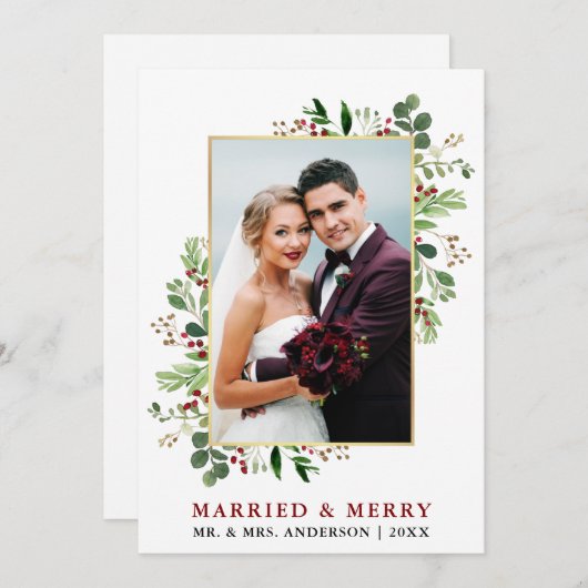 結婚した&ウォーターメリーカラーグリーナリーベリー金ゴールド シーズンカード (正面/裏面)