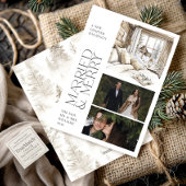 結婚した&キャメリーン素朴フォトコラージホリデー シーズンカード