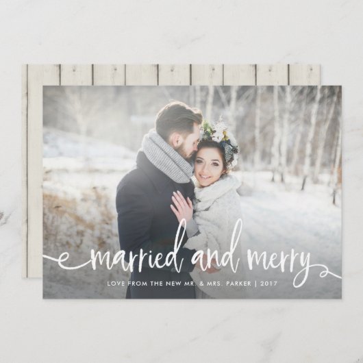 結婚した |クモダンリ素朴スマス写真 シーズンカード (正面/裏面)