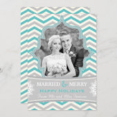 結婚した &シメリーェブロンのクリスマス写真カード シーズンカード (正面/裏面)