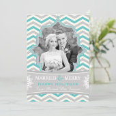 結婚した &シメリーェブロンのクリスマス写真カード シーズンカード (スタンド正面)