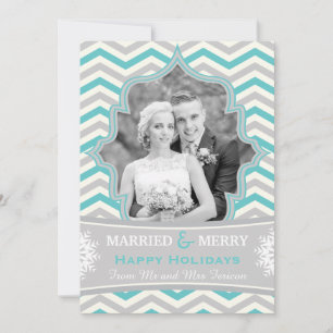 結婚した &シメリーェブロンのクリスマス写真カード シーズンカード