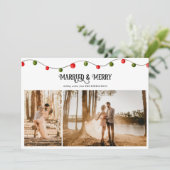 結婚した&スクリプメリートのクリスマスシンプル写真 シーズンカード (スタンド正面)