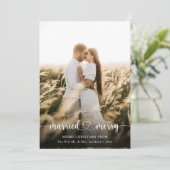 結婚した&スメリーエレガントクリプト写真ホリデーカード サンキューカード (スタンド正面)