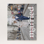 結婚した |ニューリ結婚ウィズの写パーソナライズされた真 ジグソーパズル (縦)