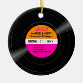 結婚した&ビメリーニレコードPink Orange写真 セラミックオーナメント (正面)