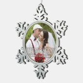 結婚した&フメリーォトクリスマスカップルオーナメント スノーフレークピューターオーナメント (右)