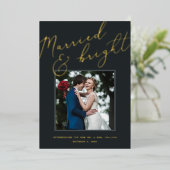 結婚した&ブライトフォイル結婚ホリデー 箔シーズンカード (立ち正面)