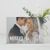 結婚した&ブライトホリデー写真 シーズンカード (スタンド正面)