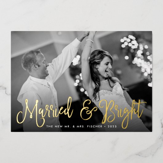 結婚した&ブライト結婚の写真 箔シーズンカード (正面)