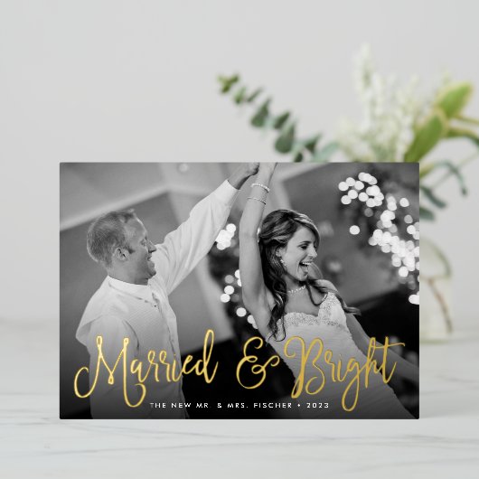 結婚した&ブライト結婚の写真 箔シーズンカード (立ち正面)