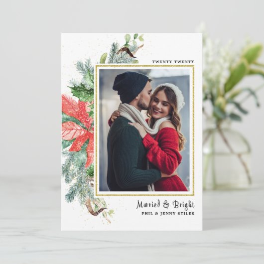 結婚した&ブライト結婚ズのフォトホリデーカード (スタンド正面)