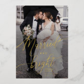 結婚した&ブライト結婚ホリデー発表 箔シーズンカード (正面)