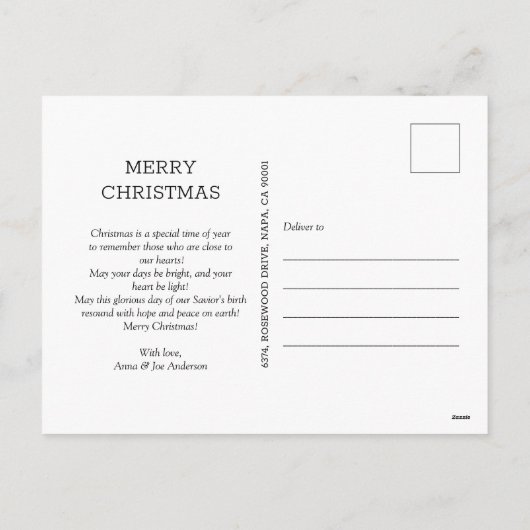 結婚した&ブライト2パーソナライズされたフォトクリスマス シーズンポストカード (裏面)
