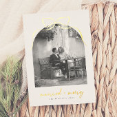 結婚した&ボーメリーお洒落アーチ写真クリスマス 箔シーズンカード