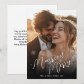 結婚した&メリークリスマスウェディング写真 シーズンカード (正面/裏面)