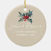 結婚した& メリー初めてのクリスマスツリーオーナメント セラミックオーナメント (裏面)