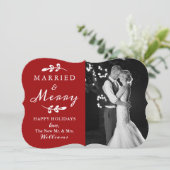 結婚した&メリー初めてのクリスマスフォトホリデー シーズンカード (スタンド正面)