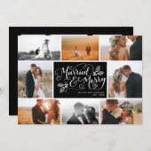 結婚した&メリー数々の – 写真コラージュ シーズンカード (正面/裏面)