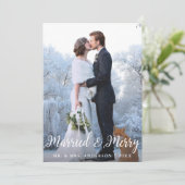 結婚した&メリー結婚のクリスマスフォトカードL 招待状 (スタンド正面)