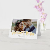 結婚した&メリー結婚の写真実在 箔シーズンカード (蘭)