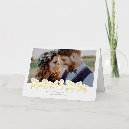 結婚した&メリー結婚の写真実在 箔シーズンカード (正面)