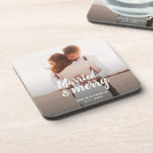 結婚した&メリー結婚s Thank you Christmas Photo コースター (左側)